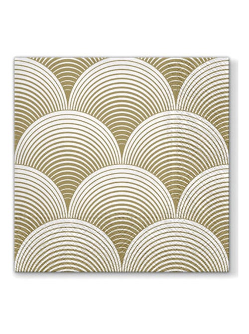 20 serviettes en papier 33 x 33 cm Eventails or - Kiabi