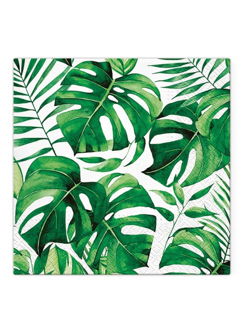 20 serviettes en papier 33 x 33 cm Feuilles monstera - Kiabi