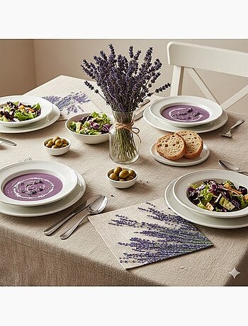 20 serviettes en papier 33 x 33 cm Lavande