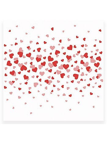 20 serviettes en papier 33 x 33 cm Petits coeurs