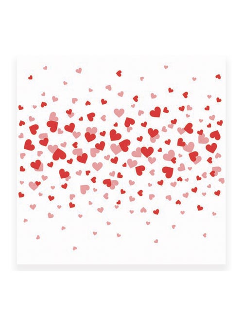 20 serviettes en papier 33 x 33 cm Petits coeurs - Kiabi
