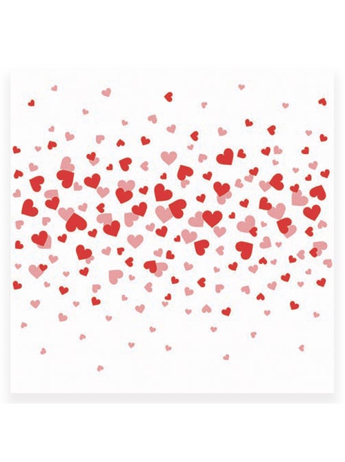 20 serviettes en papier 33 x 33 cm Petits coeurs - Kiabi