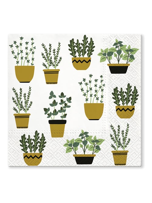 20 serviettes en papier 33 x 33 cm Plantes - Kiabi