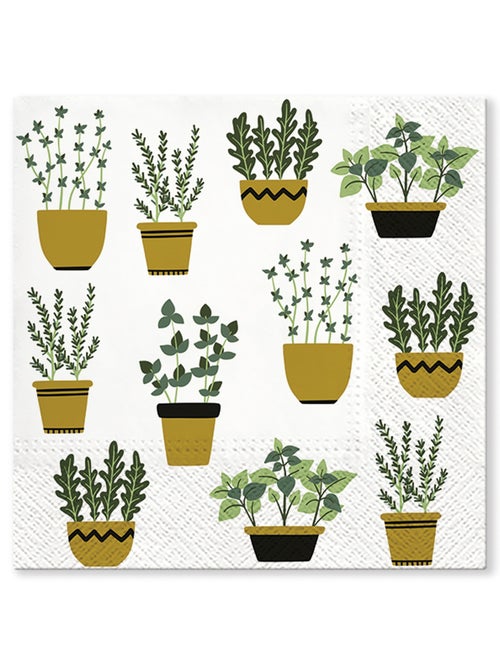 20 serviettes en papier 33 x 33 cm Plantes - Kiabi