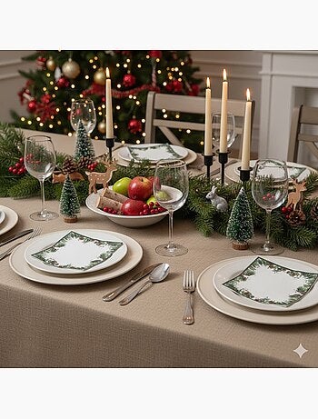 20 serviettes en papier 33 x 33 cm Pommes de pin