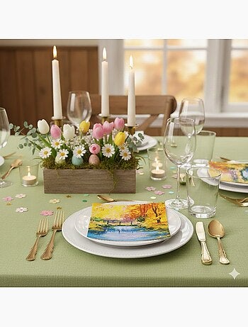 20 serviettes en papier 33 x 33 cm Pont en automne