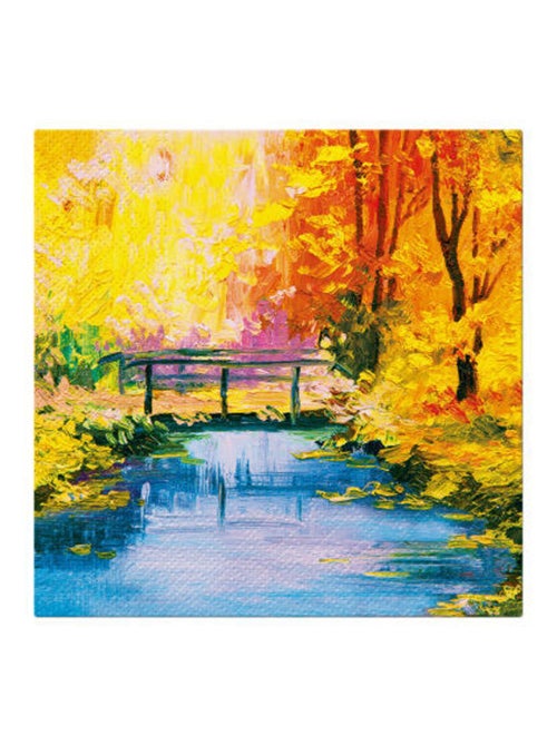 20 serviettes en papier 33 x 33 cm Pont en automne - Kiabi