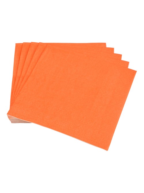 20 serviettes en papier 33 x 33 cm Tendance Uni terracotta - Kiabi