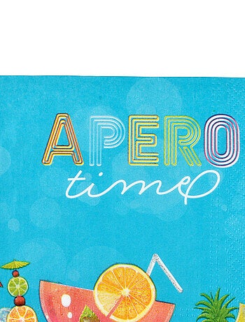 20 serviettes en papier apero 33 cm