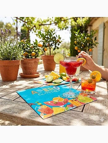 20 serviettes en papier apero 33 cm