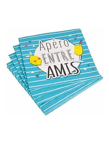 20 serviettes en papier apero entre amis