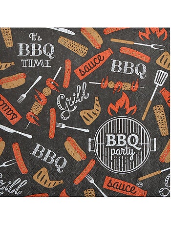 20 serviettes en papier bbq party