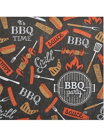 20 serviettes en papier bbq party
