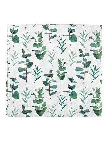 20 serviettes en papier Branche d'eucalyptus