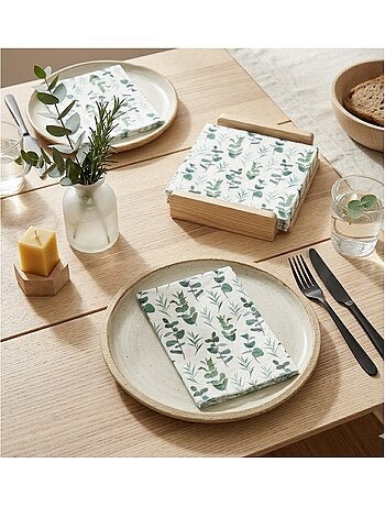 20 serviettes en papier Branche d'eucalyptus
