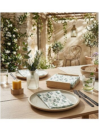 20 serviettes en papier Branche d'eucalyptus