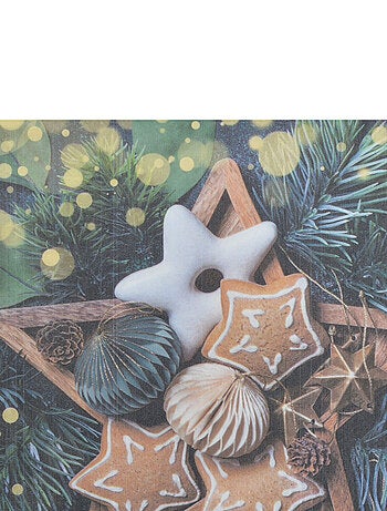 20 serviettes en papier Gateau et etoile