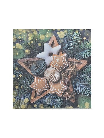 20 serviettes en papier Gateau et etoile