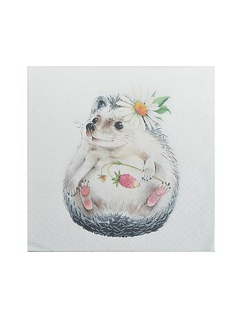 20 serviettes en papier Herisson mignon