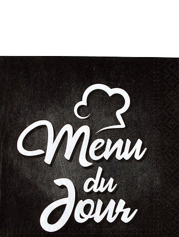 20 serviettes en papier Menu du jour