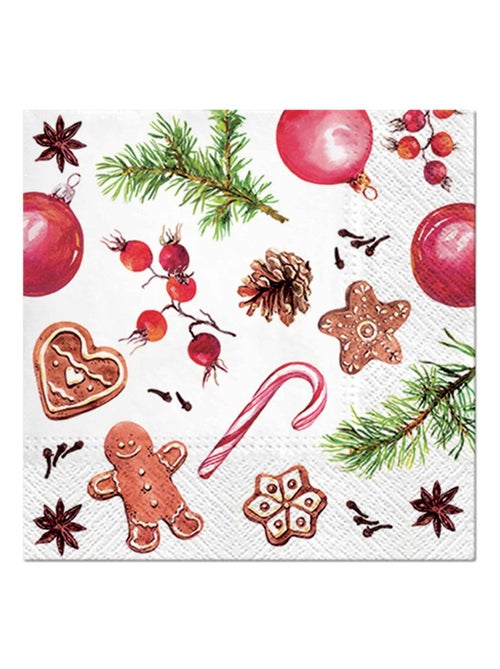 20 serviettes papier Friandise de noel - Kiabi