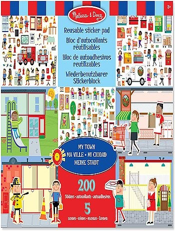 200 autocollants réutilisables - ma ville