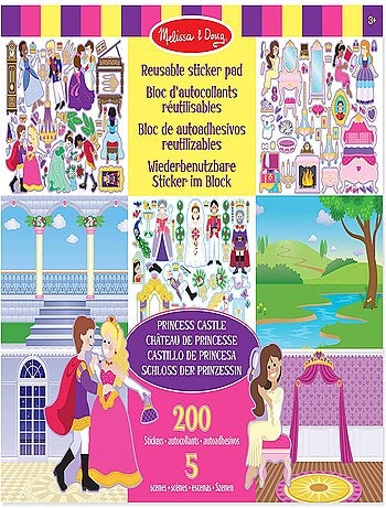 200 autocollants réutilisables - princesses