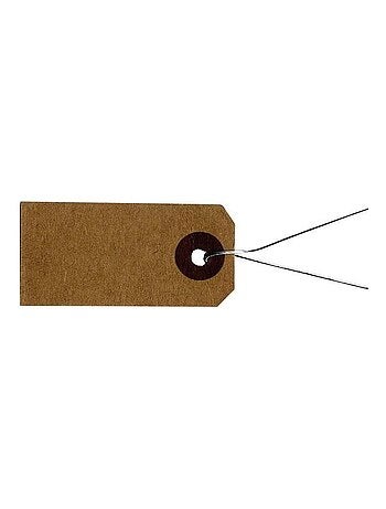 200 étiquettes kraft 4 x 2 cm avec fil métallique - Artemio