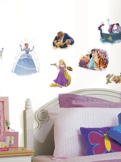 22 Stickers Toutes les Princesses Disney Repositionnables 25x46cm - Kiabi