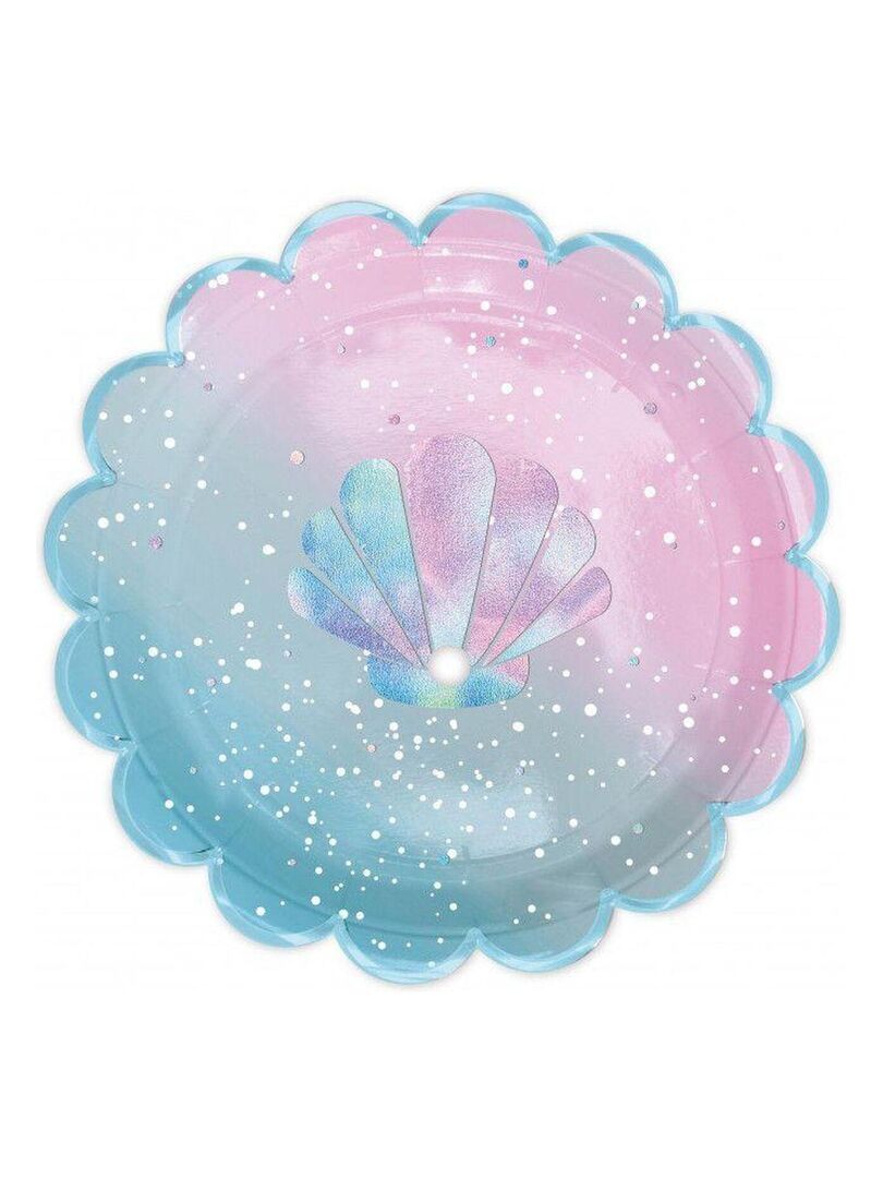 Grande Assiette En Carton Multicolore - 8 Pièces