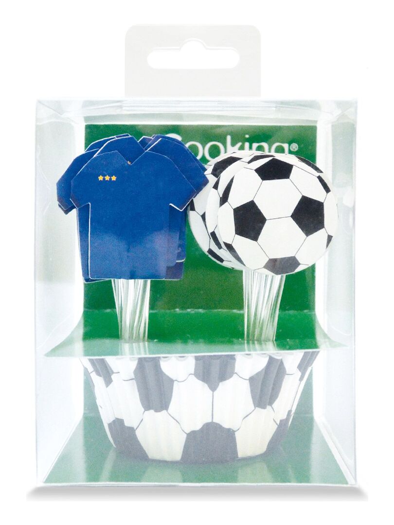 24 caissettes et 24 cake toppers Football N/A - Kiabi