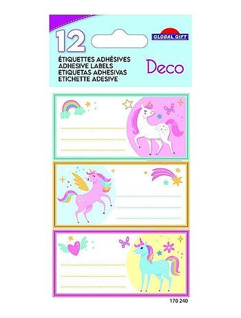 24 étiquettes adhésives scolaires - Rectangle - - Global Gift
