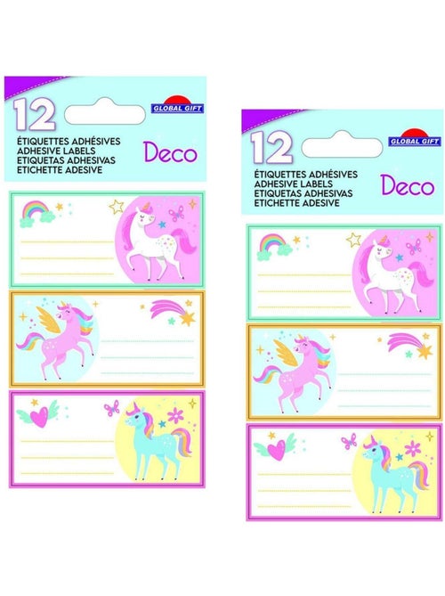 24 étiquettes adhésives scolaires - Rectangle - - Global Gift - Kiabi