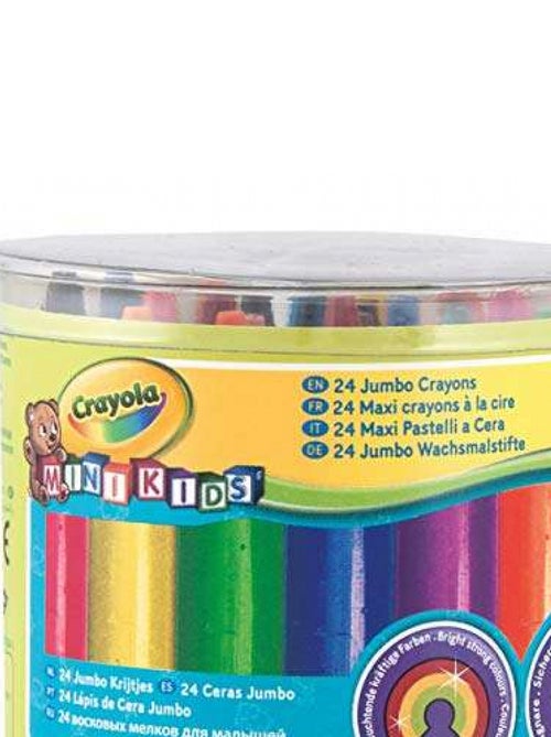 24 maxi crayons cire couleurs assorties - Kiabi