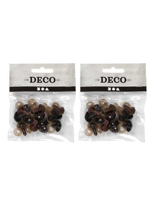 24 nez et yeux pour ours en peluche - 10 à 25 mm - Creotime - Kiabi