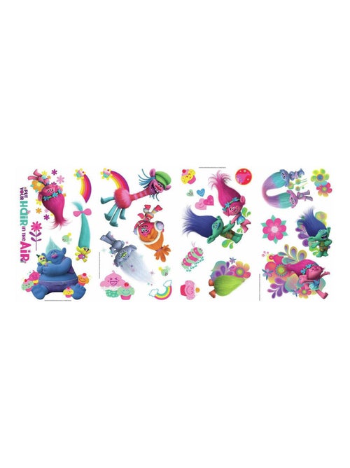 24 Stickers géant Les Trolls 25x45cm - Kiabi
