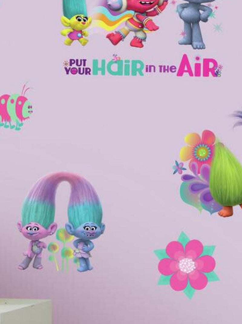24 Stickers géant Les Trolls 25x45cm Multicolore - Kiabi