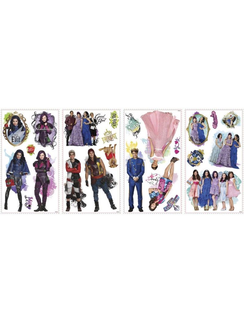24 Stickers personnages Les Descendants Disney Rouge - Kiabi