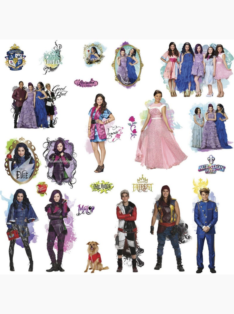 24 Stickers personnages Les Descendants Disney Rouge - Kiabi