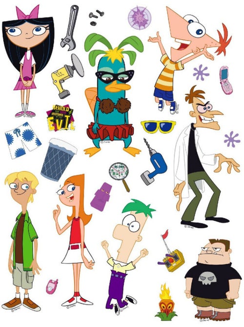 25 Stickers Phineas et Ferb Disney - Kiabi