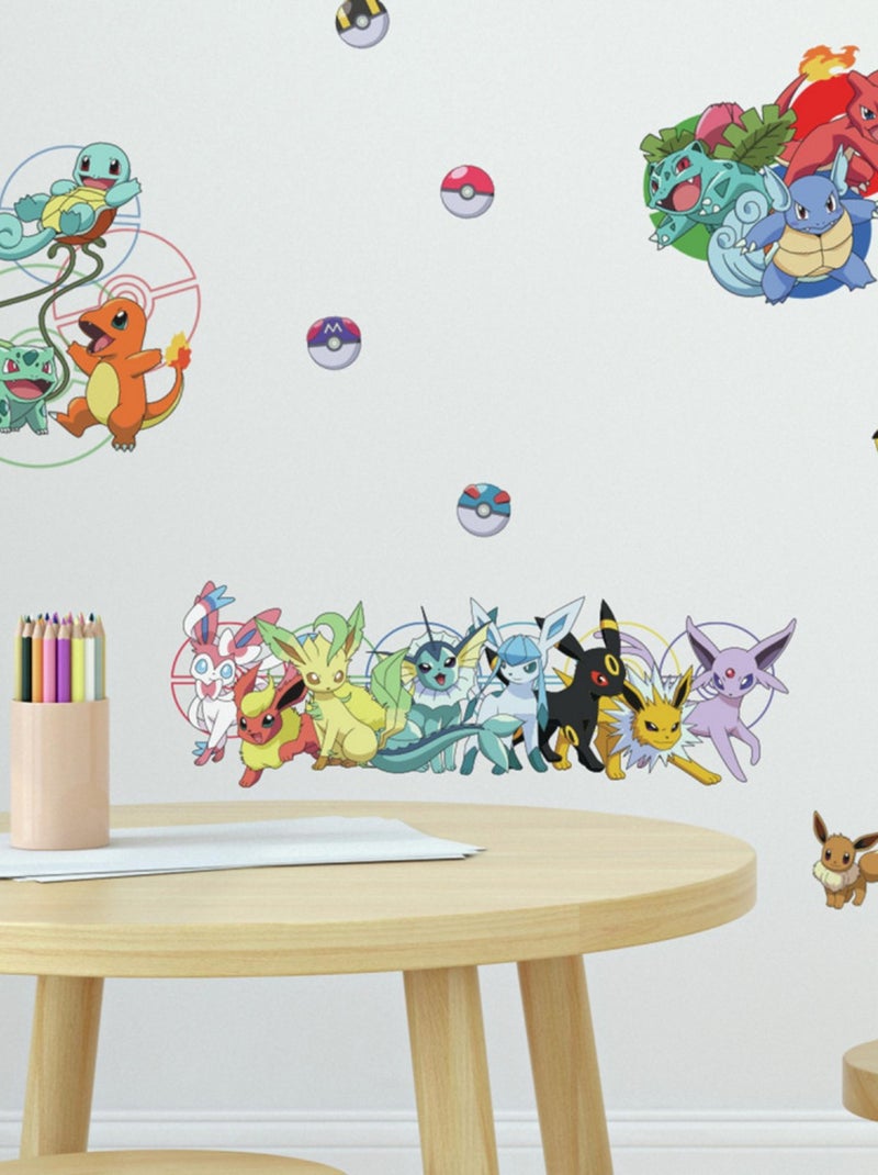 25 Stickers repositionnables Pokemon  personnages Multicolore - Kiabi