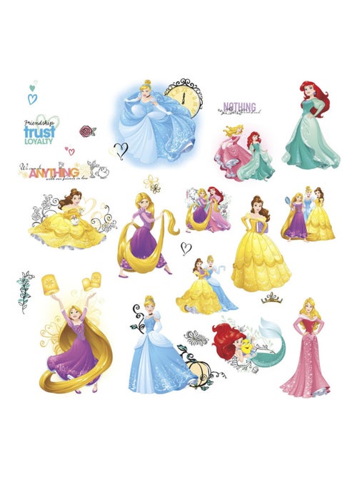 25 Stickers scintillants Princesse Disney Repositionnables 25x45cm - Kiabi