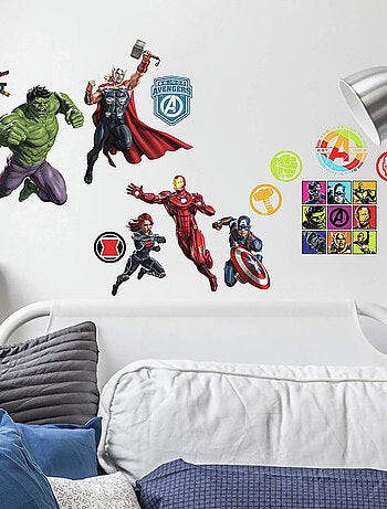 26 Stickers Super Héros Disney Marvel Avengers repositionnables 20 CM X 25 CM