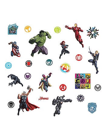 26 Stickers Super Héros Disney Marvel Avengers repositionnables 20 CM X 25 CM