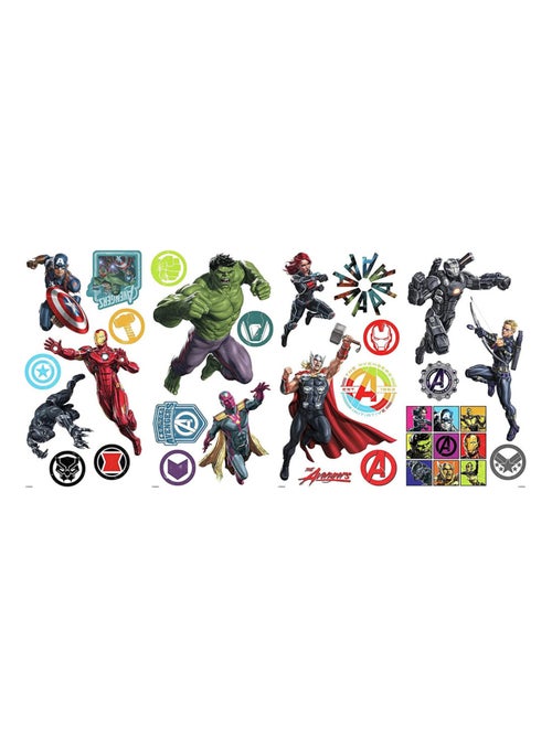 26 Stickers Super Héros Disney Marvel Avengers repositionnables 20 CM X 25 CM - Kiabi