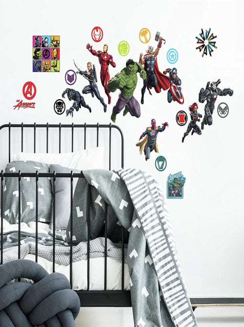 26 Stickers Super Héros Disney Marvel Avengers repositionnables 20 CM X 25 CM - Kiabi