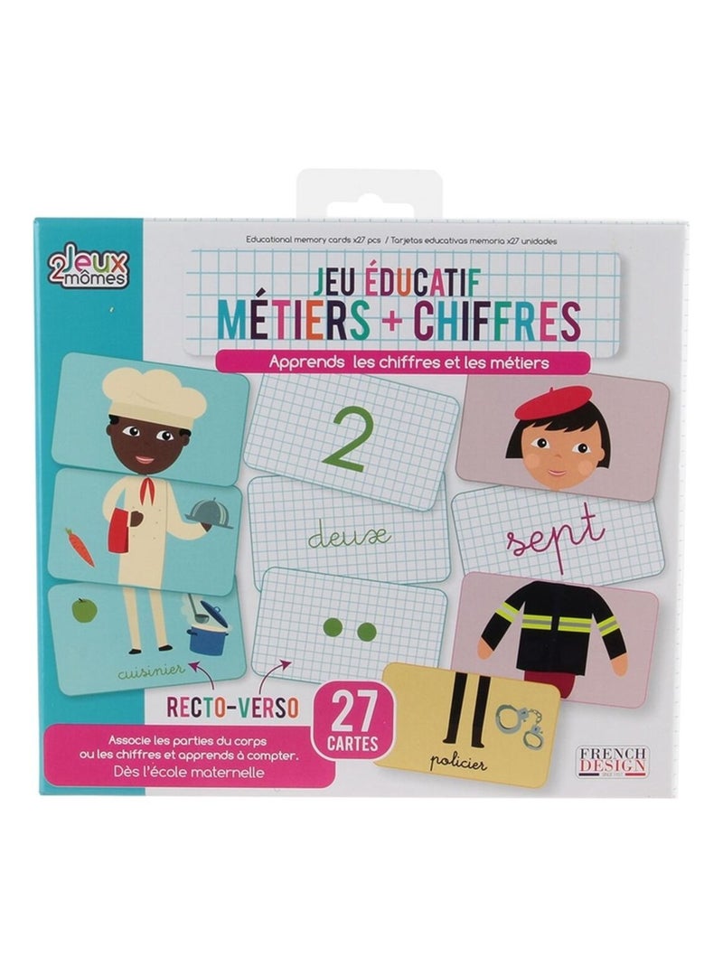 27 Cartes éducatives en coffret - Les chiffres et les métiers Blanc - Kiabi