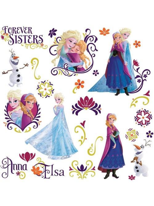 27 Stickers Anna et Elsa La Reine des Neiges Disney Frozen - Kiabi