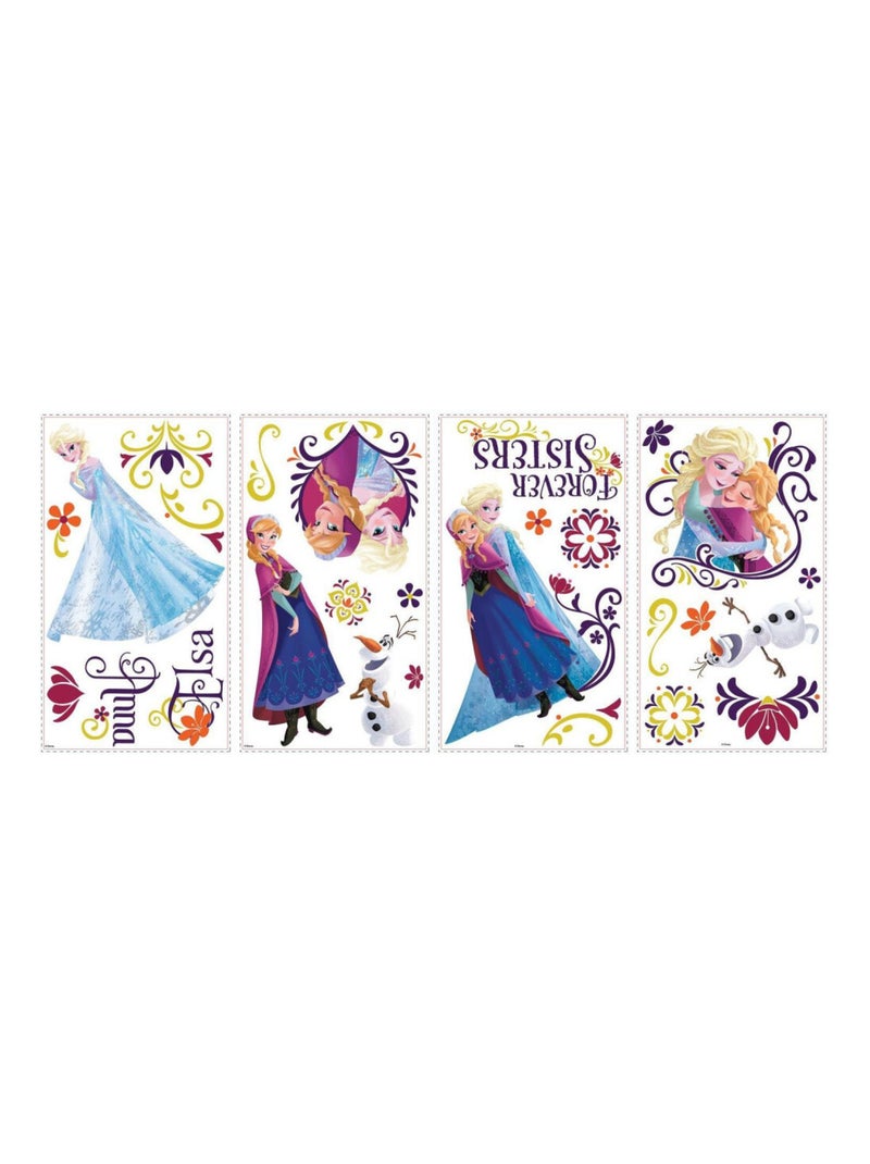 27 Stickers Anna et Elsa La Reine des Neiges Disney Frozen Multicolore - Kiabi