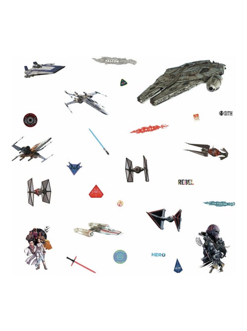 27 Stickers Star Wars Episode IX - 4 planches de 22x44cm - Kiabi